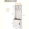 3-in-1 Rustic Farmhouse Entryway Organizer with Bench - 6 Hooks, Storage Cabinet, Anti-Tip Design, Easy Assembly for Small Spaces - 2 of 4
