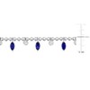 EVERLY JEWELRY | Sterling Silver 5 4/5ct TGW Created Blue and White Sapphire Bead Necklace, 17 inc - 2 of 4