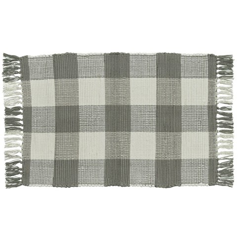 Park Designs Wicklow Check Rag Rug 2x3 Dove : Target