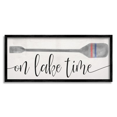 Stupell Industries On Lake Time Boat Oar Phrase Framed Giclee