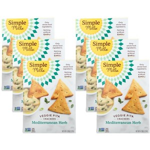 Simple Mills Mediterranean Herb Veggie Flour Pita Crackers - Case of 6/4.25 oz - 1 of 4