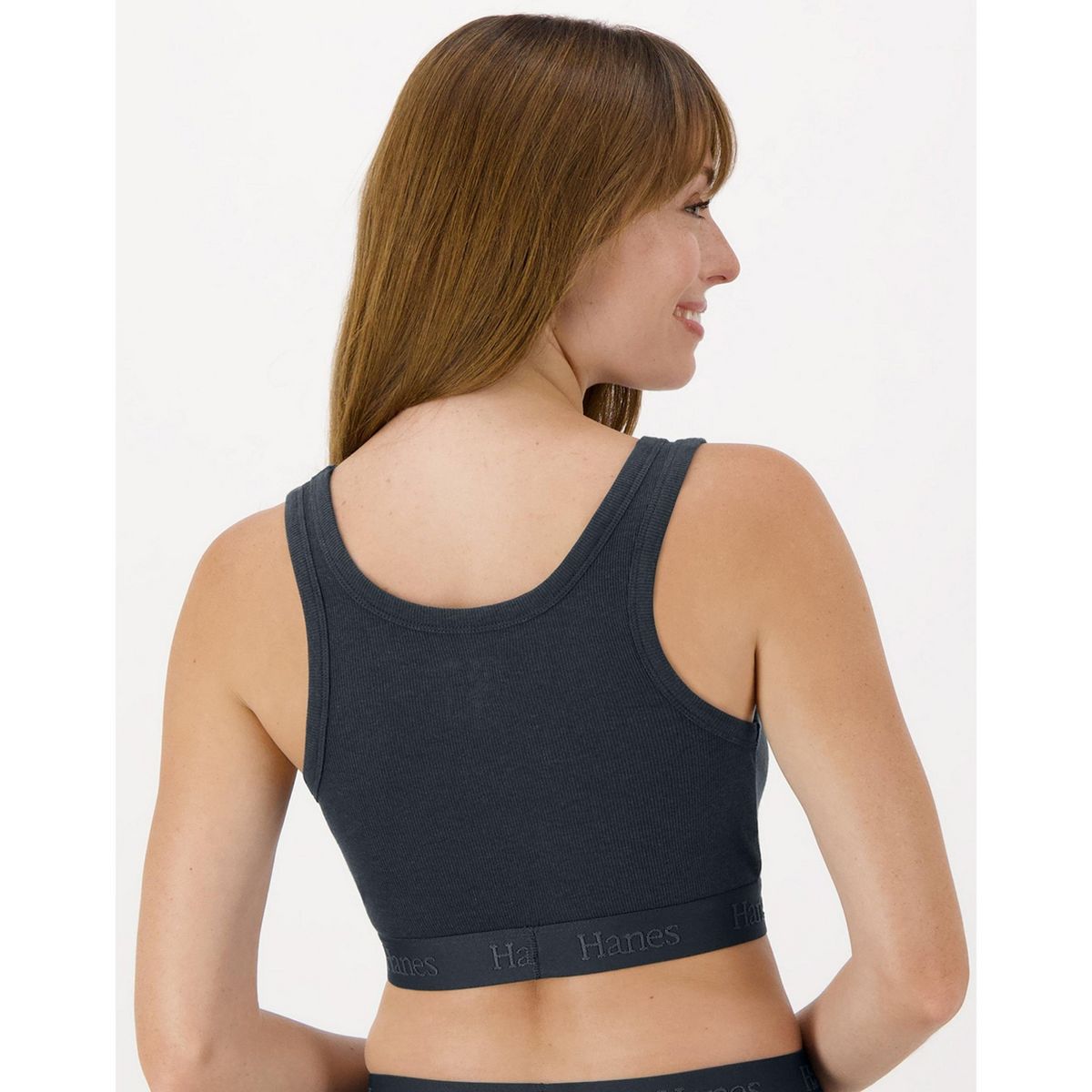 Hanes Originals Women's SuperSoft Comfywear Rib Banded Crop Top - thumbnail 3