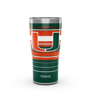 NCAA Miami Hurricanes 20oz Hype Stripes Stainless Steel Tumbler - 1 of 4