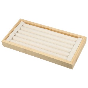 Unique Bargains Stackable Bamboo Rings Jewelry Storage Tray 1 Pcs - 1 of 4