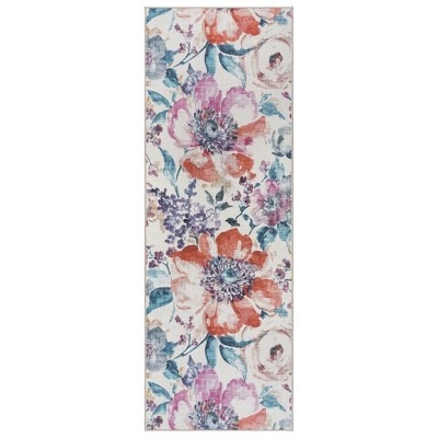 Gertmenian Crystal Print Flora Transitional Floral Rug