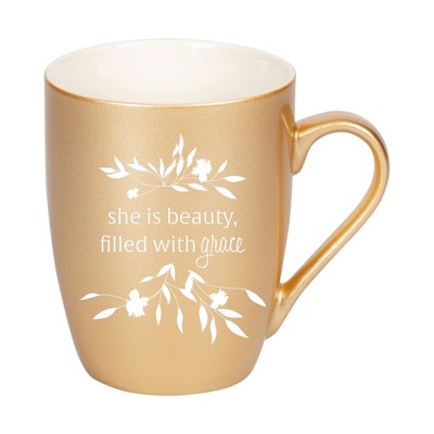 Elanze Designs She Is Beauty Filled With Grace Vegas Gold 10 ounce New Bone China Coffee Cup Mug