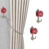 Unique Bargains Curtain Holdbacks Jade-style Hangers Iron PPC Bronze 5.51"x2.56" 1 Pair - 2 of 4