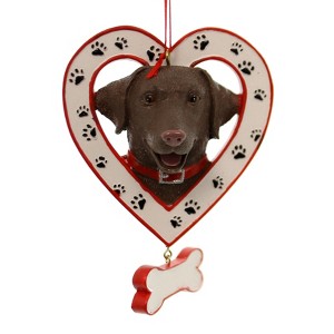 Kurt S. Adler 4.5 Inch Dog In Heart W/ Bone Canine Best Friend Tree Ornaments - 1 of 2