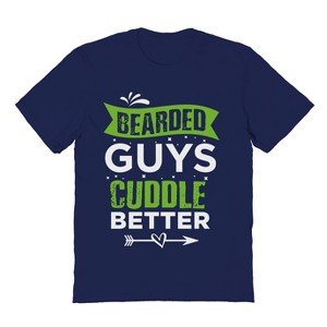 Rerun Island Men's Bearded Guys Cuddle Short Sleeve Graphic Cotton T-Shirt - 1 of 3
