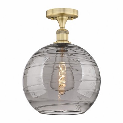 Athens Deco Swirl - 1 Light Semi-Flush Mount In Industrial Style-13.5 Inches Tall and 12 Inches Wide