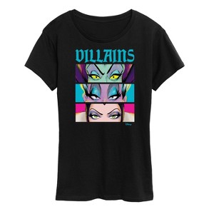 Women's - Disney Villains - Villains Maleficent Ursula Evil King Stacked Short Sleeve Graphic T-Shirt - 1 of 4