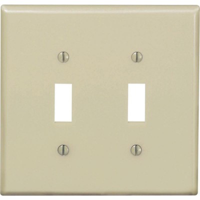 Leviton Ivory 2 gang Nylon Toggle Wall Plate  (Pack of 25)