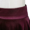 Women's Vintage Velvet Skater Skirt - Stretchy Flared Mini A-Line Skirt Burgundy - 3 of 4
