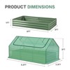 Aoodor 6 x 3 x 1 ft Raised Garden Bed with Mini Greenhouse Kit, Metal Planter Box with 2 Roll-Up Zipper Doors for Vegetables, Herbs, and Flowers - 3 of 4
