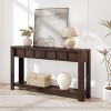 54" Farmhouse Console Table - Wooden Sofa & Entryway Table with 2 Drawers & Open Shelf for Hallway, Living Room, Foyer - 4 of 4
