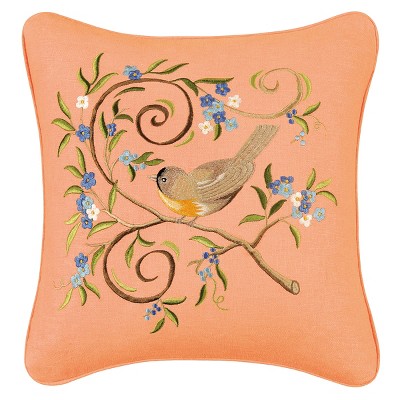 C&F Home 16" x 16" Bird On Orange Feather Down Throw Pillow