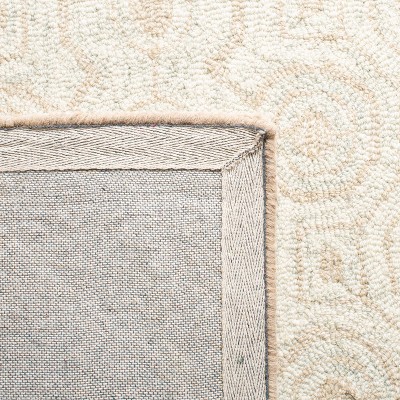 Ivory Hand-Tufted Wool Square Area Rug
