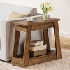 Tribesigns Wood End Table, Small Side Table with 2 Storage Shelves - 2 of 4