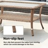 POCASSY Wicker Outdoor Coffee Table, Patio Furniture Rectangular Tempered Glass Top Coffee Table with 2-Lyer Storage - 3 of 4