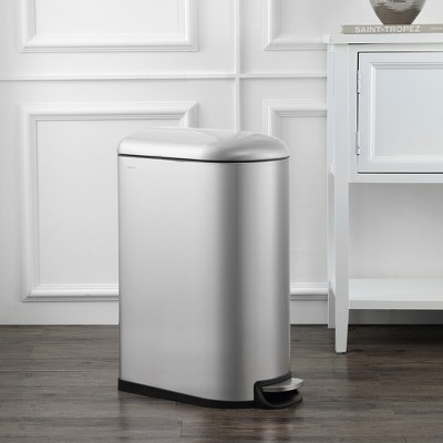 happimess Beni Kitchen Trash/Recycling 16-Gallon Double-Bucket Step-Open  Trash Can, Chrome