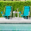 CAVINAS 2PC Folding Beach Chair with Wood Handrail & Headrest Pillow,Adjustable 4-Position Portable Chair for Outdoor,Lawn,Backyard - 2 of 4
