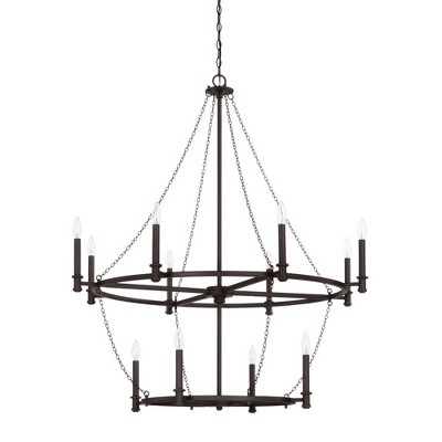 Capital Lighting Lancaster 12 - Light Chandelier in  Black Iron