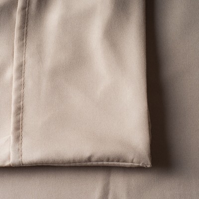 King Size Taupe Brushed Microfiber 4-Piece Bed Sheet Set