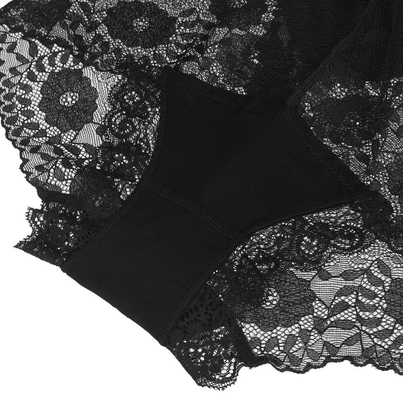 Agnes Orinda Women's 3 Pack Underwear Soft Briefs Lace Panties, 3 of 4