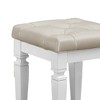Kumasinova Modern Glam Ottoman Stool, Button-Tufted Faux Leather Seat, Acrylic Crystals, Versatile Foot Stool & Vanity Bench - 3 of 4