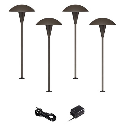 John Timberland Mushroom Bronze 6-Piece LED Landscape Path Light Set