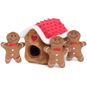 ZippyPaws Burrow- Interactive Dog & Puppy Toys, Enrichment Squeaky Toy, For Small & Medium Dogs- Gingerbread House - 1 of 1