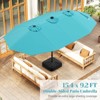 Costway 15Ft Patio Double-Sided Solar LED Market Umbrella Crank Base Beige/Tan/Orange/Burgundy/Gray/Turquoise - 4 of 4