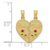 Black Bow Jewelry 14k Yellow Gold & Enamel Mother, Daughter Set of 2 Heart Pendant, 17mm - 4 of 4