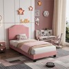 Twin Size Bed Frame, Corduroy Upholstered Platform Bed Frame with Adjustable Headboard, Mattress Foundation,Wooden Slats Support, No Box Spring Needed - 2 of 4