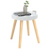 vidaXL Side Table White 15 in.x15 in.x15.7 in. Engineered Wood&Solid Wood Pine - 3 of 4