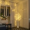 4ft led Artificial Christmas Tree with Stand Lightweight Easy Assembly Snowy Christmas Tree for Holiday Decoration White - 2 of 4
