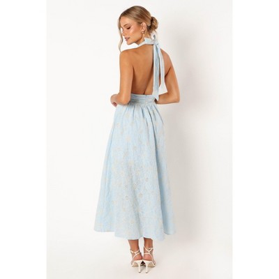 Petal And Pup Womens Taila Halterneck Midi Dress - Blue Floral 12 : Target