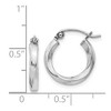 Black Bow Jewelry 2.5mm Sterling Silver, Twisted Round Hoop Earrings, 17mm (5/8 In) - 4 of 4