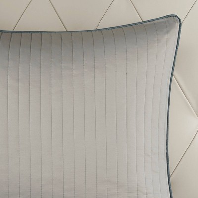 California King Gray and Teal Cotton Jacquard Bed in a Bag Set