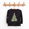 Watercolor Christmas Tree Sparkle - Toddler Long Sleeve Graphic Tee and Youth Long Sleeve Graphic T-Shirt - 3 of 4