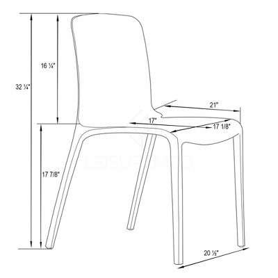 Murray Modern Transparent and Black Dining Chair Duo