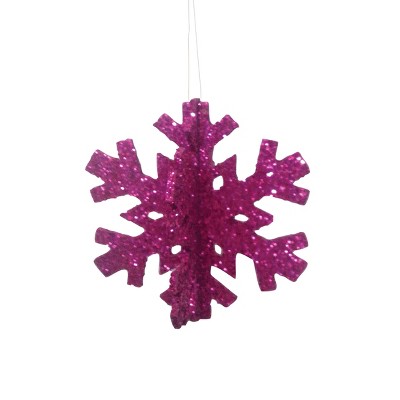 Gallerie II Glitter 3D Purple Snowflake Christmas Xmas Ornament