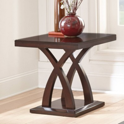 Jocelyn Espresso Square Wood End Table 24"