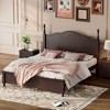 TIRAMISUBEST Queen Size Platform Bed Frame - Retro Wooden Bed with Slat Support, Solid White Finish, No Box Spring Needed - 3 of 4