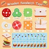 Wooden Sandwich Stacking Toy Set, Montessori Kitchen Play Food for Educational Pretend Play Burger - 2 of 4