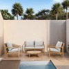 Moda Furnishings 4 - Piece Acacia Wood Patio Outdoor Conversation Set With Cushions - 2 of 4