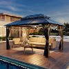 TiramisuBest 10' X 10' Hardtop Gazebo with Galvanized Steel Double Roof, Sturdy Aluminum Frame, Curtains, and Netting for Patio, Lawn, and Garden - 3 of 4