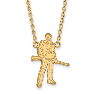 Black Bow Jewelry 10k Yellow Gold West Virginia Mountaineers NCAA Necklace 18 Inch