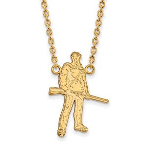 Black Bow Jewelry 10k Yellow Gold West Virginia Mountaineers NCAA Necklace 18 Inch - 1 of 4