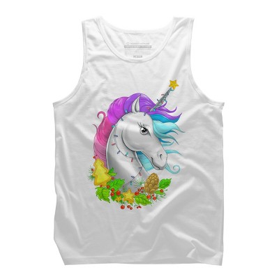 Men's Design By Humans Christmas unicorn By NikKor Tank Top